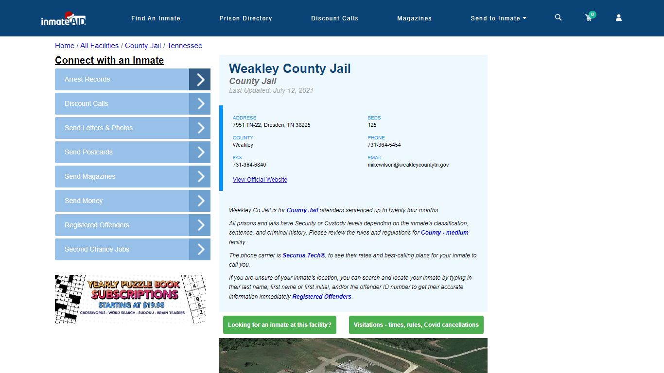Weakley County Jail - Inmate Locator - Dresden, TN